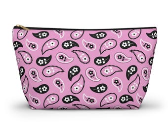 Pochette pour accessoires motif cachemire rose | Trousse de maquillage