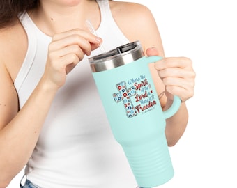 4th of July Freedom travel mug | USA 250 40oz Tumbler | Spirit of the Lord