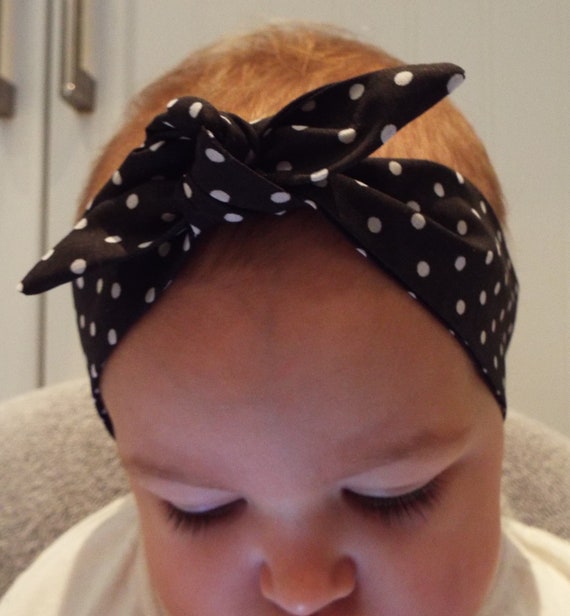 BLUE DENIM HEADWRAP WRAP HEADBAND KNOT BOW BABY TODDLER GIRLS NEW