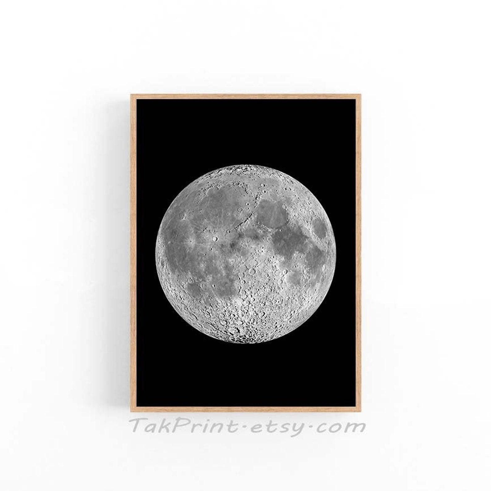 Full Moon Wall Art Print Moon Poster Bedroom wall decor Etsy