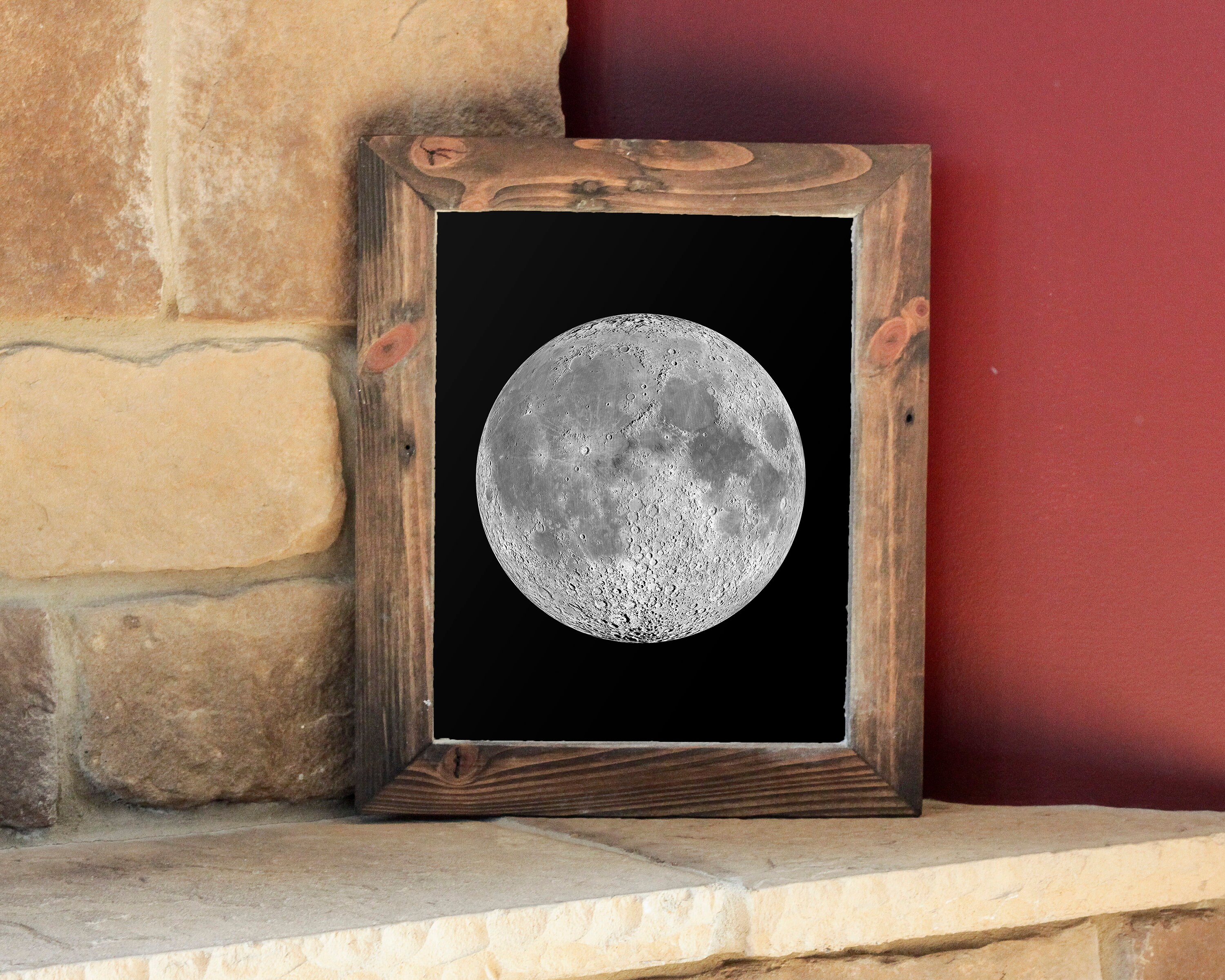 Full Moon Wall Art Print Moon Poster Bedroom wall decor Etsy