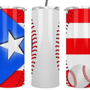 Puerto Rico Baseball Tumbler, Baseball Gift, Personalized Tumbler, Personalized Gift, Puerto Rico Gift, Puerto Rico, Sports Tumbler