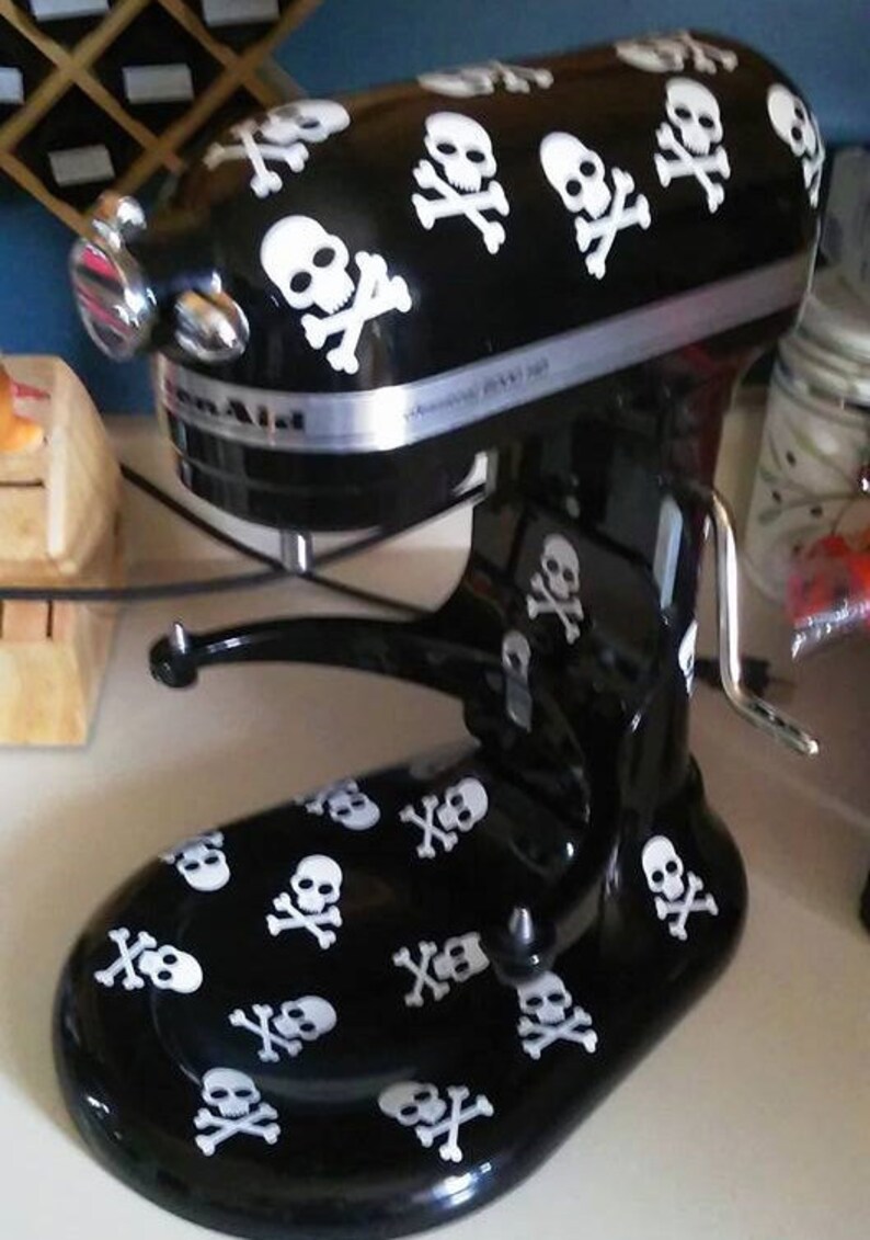 Skull Crossbones Kitchenaid Mixer Vinyl Decal Sticker Baking Etsy