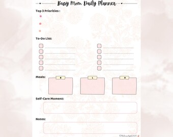 Busy Mom Printable Planner | Self-Care To-Do & Meal Tracker