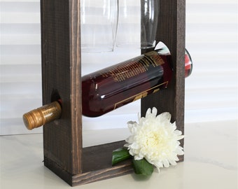 Father's Day Gift | Wine Caddy Wood | Wooden Wine Caddy | Wine Rack |  Wood Bottle Holder | Wine Carrier | Wine Tote