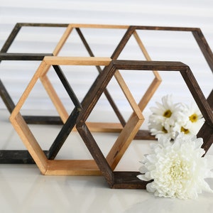 Wood Hexagon Terrarium Frame Geometric Terrarium Wedding Table Decor Terrarium Centerpiece Hexagon Arch Rustic Barnyard Decor image 7