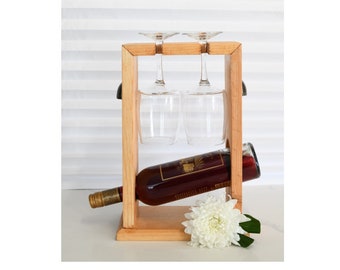 Father's Day Gift | Wine Caddy Wood | Wooden Wine Caddy | Wine Rack |  Wood Bottle Holder | Wine Carrier | Wine Tote