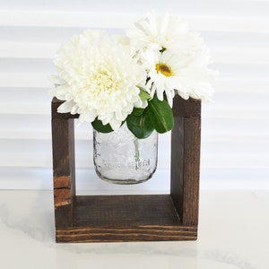 Wood Mason Holder Box Wooden Boxes for Centerpieces Planter Flower Rustic Pot Holder Square Vases for Wedding Rustic Farmhouse image 3