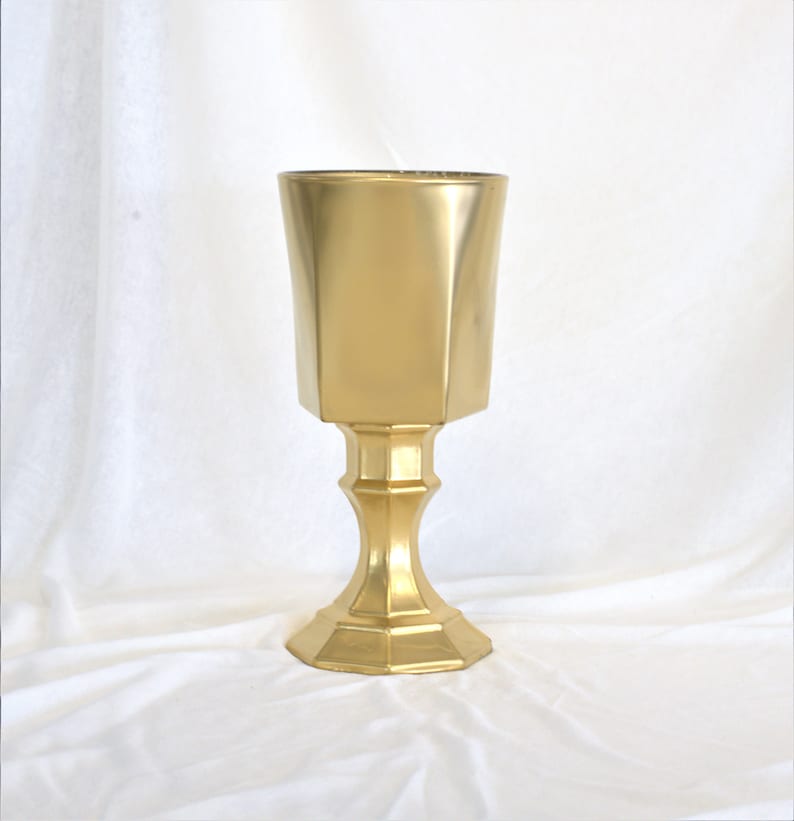 Gold Goblet Gold Chalice Gold Compote Gold Urn Vase Etsy