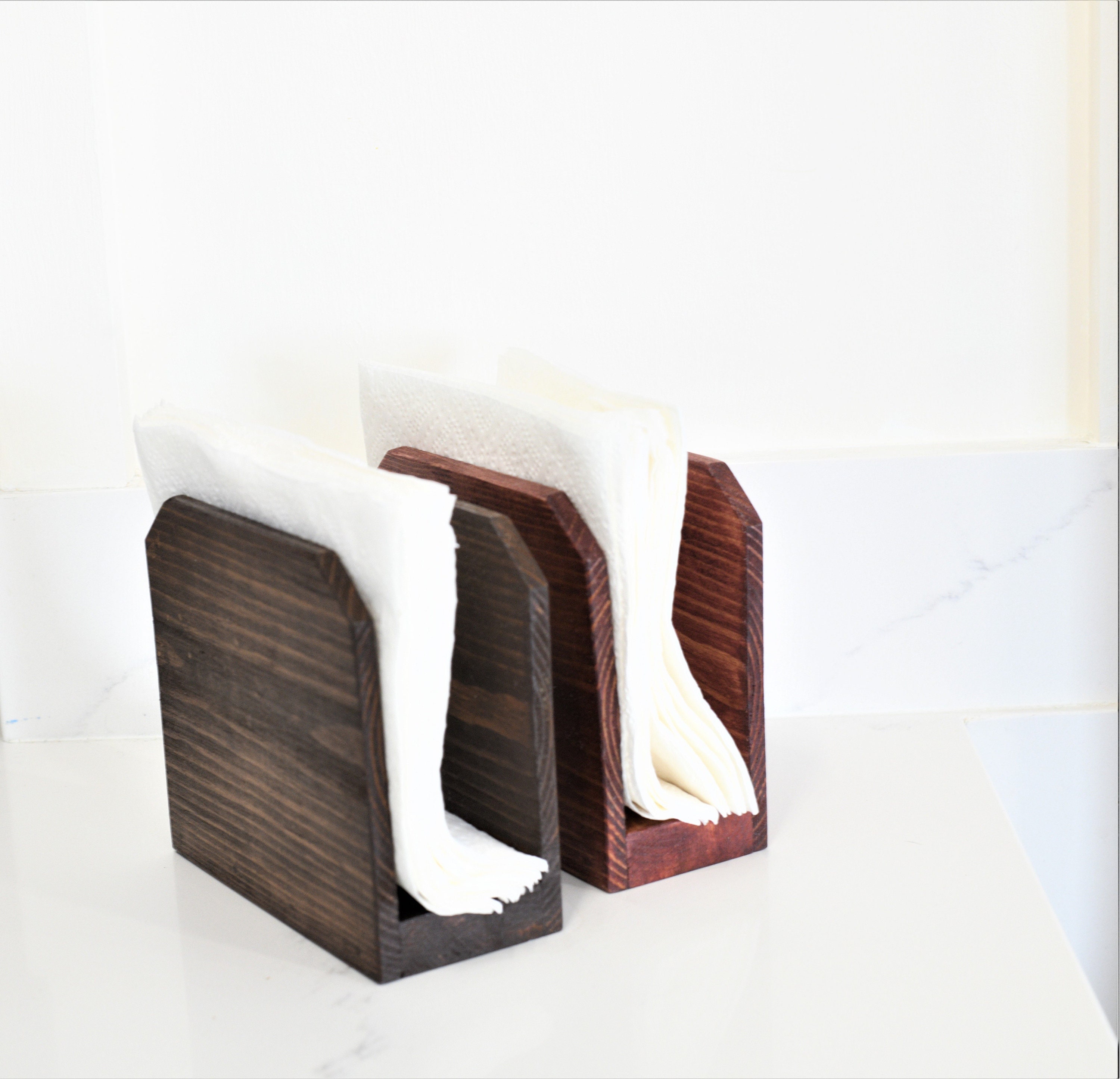 Wooden Napkin Holder With an All Dark Walnut Finish / Wooden Etsy