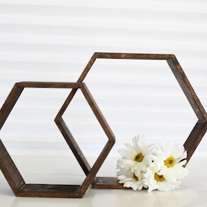 Wood Hexagon Terrarium Frame Geometric Terrarium Wedding Table Decor Terrarium Centerpiece Hexagon Arch Rustic Barnyard Decor image 4