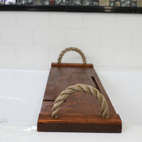 Handmade Wooden Bath Tray/ Spa / Valentines Day Gift / Anniversary/ Bath Caddy/ Bathroom Decor/ Phone Holder Wine Holder