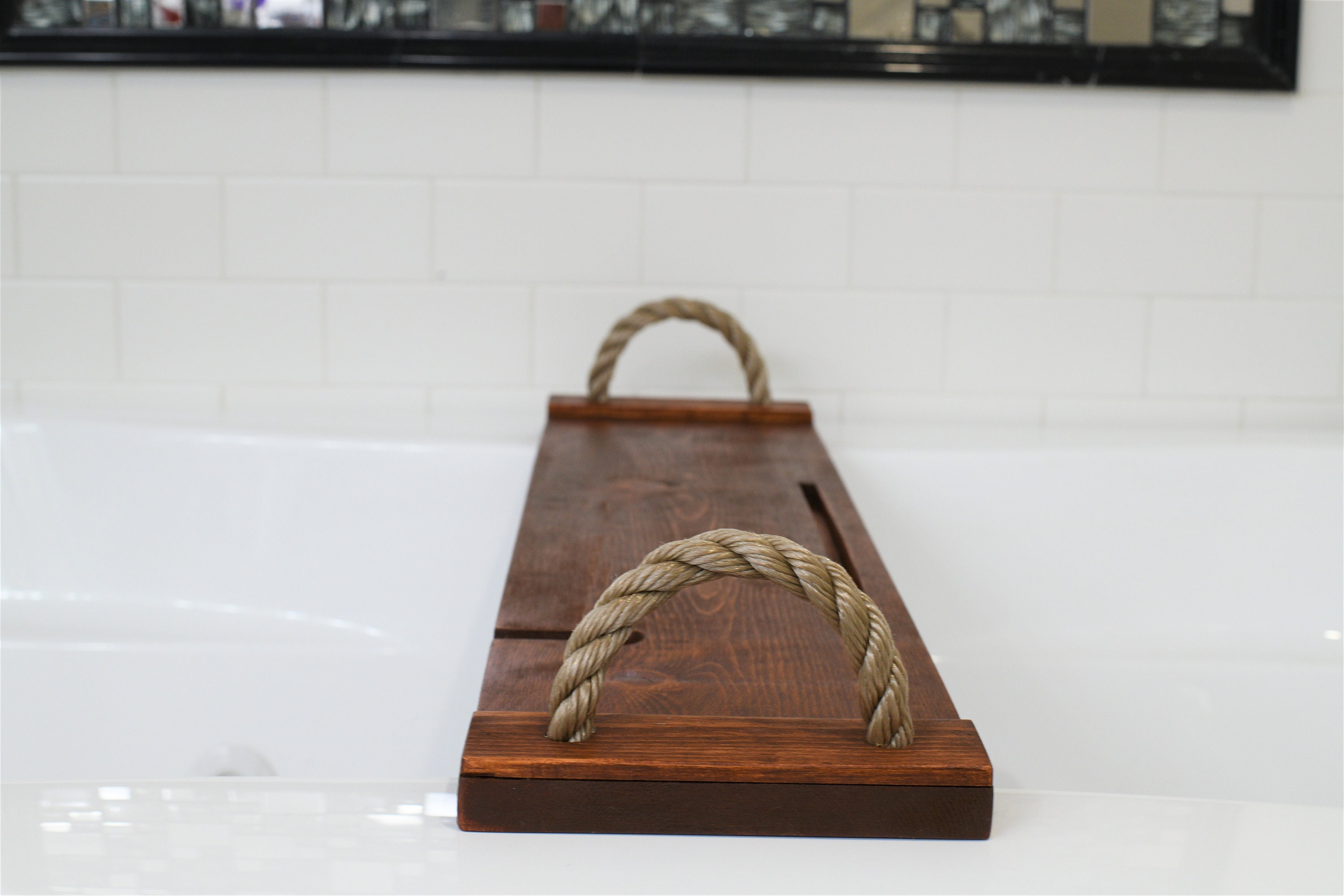 Bandeja de baño de madera hecha a mano / madera bañera board / | Etsy