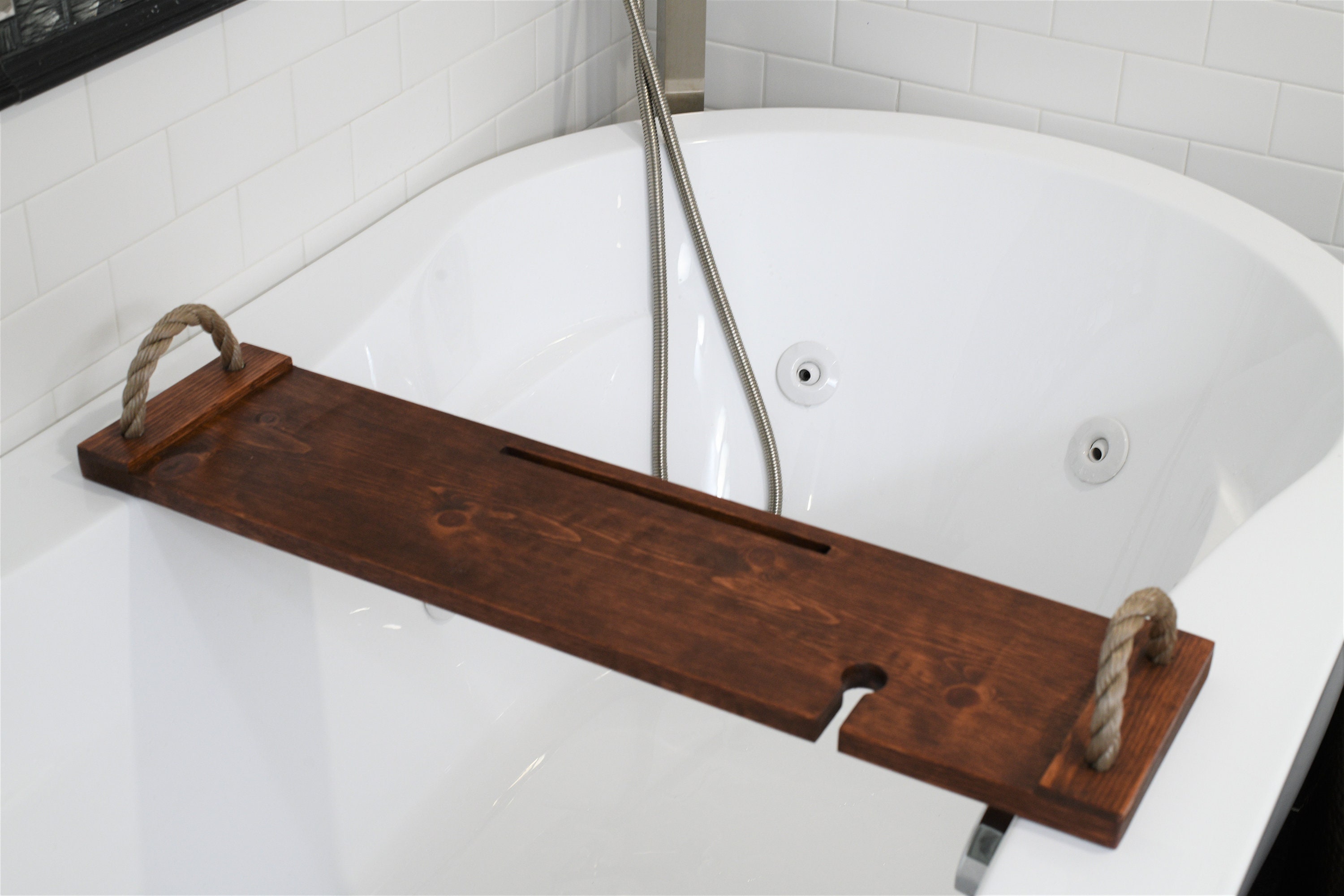 Bandeja de baño de madera hecha a mano / madera bañera board / | Etsy