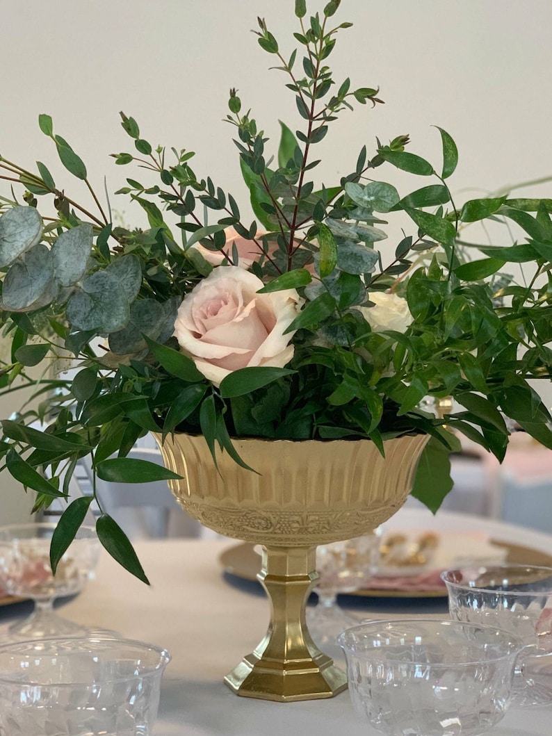 Gold Compote Vase - Etsy