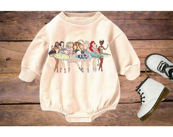 Ballerina Princesses Faceless, Sweatshirt Bubble, Tshirt Romper, Tees,   Baby, Toddler,  Matching