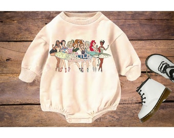 Ballerina Princesses, Sweatshirt Bubble, Tshirt Romper, Tees,   Baby, Toddler,  Matching