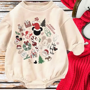 Mouse Christmas Romper, Made & Printed to Order