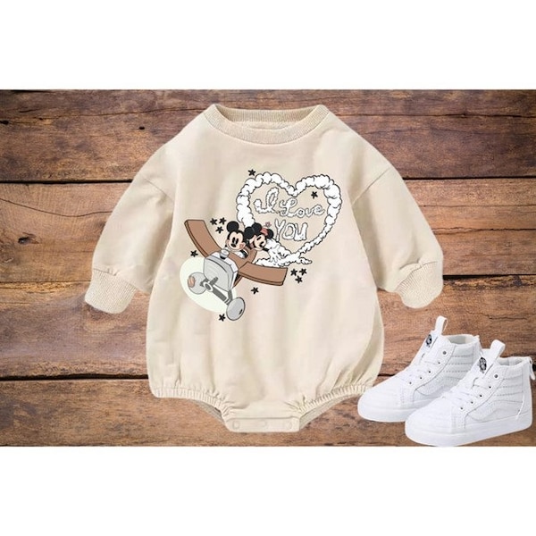 Mouse I Love You, Sweatshirt Bubble Romper, Tshirt Bubble Romper, Tees,   Baby, Toddler,  Matching