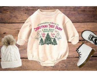 Christmas Tree Farm, Sweatshirt Bubble Romper, Tshirt Bubble Romper, Tees,   Baby, Toddler, Adult,