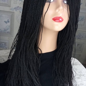 Braided Wig •Million Braid Hair Extensions •Synthetic Hair Extensions•color 1b