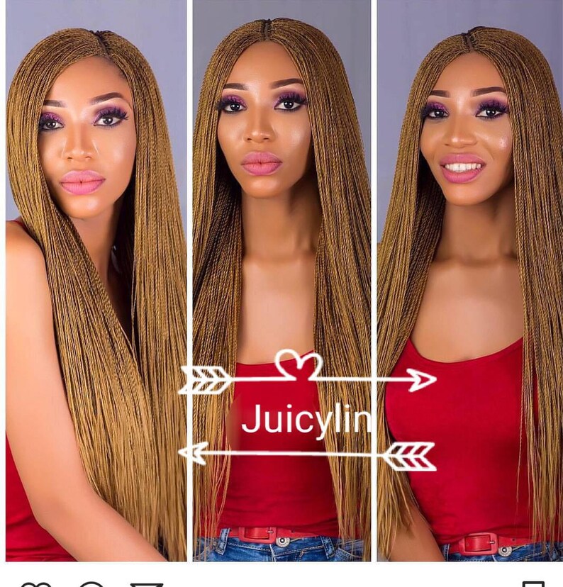 Micro Braid Million Twists Braided Lace Wig Senegalese Twist Etsy