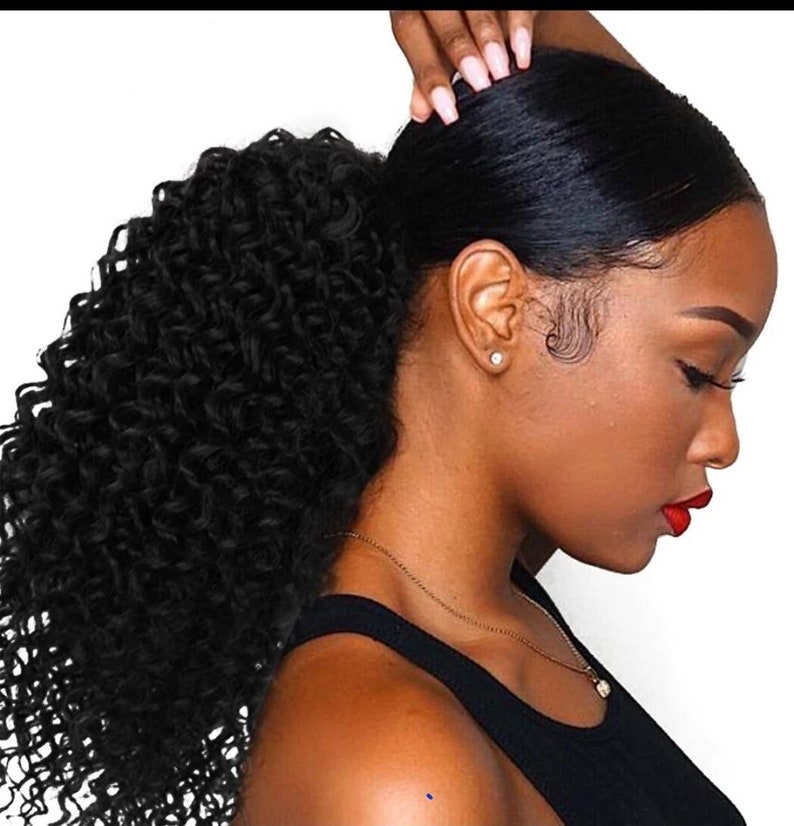 Afro Kinky Curly Ponytail Women Hair Piece Drawstring Ponytail Etsy