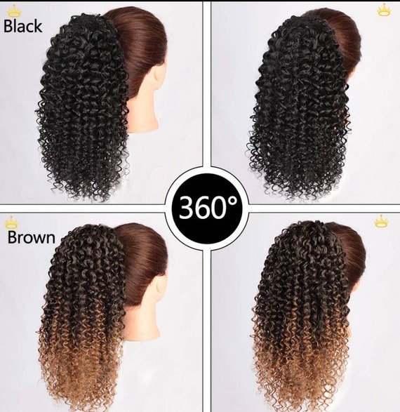 Builson Afro-Pferdeschwanz Mit Kordel – Lockig, Mit Pony, Für Einen Natürlichen Black-Hair-Look