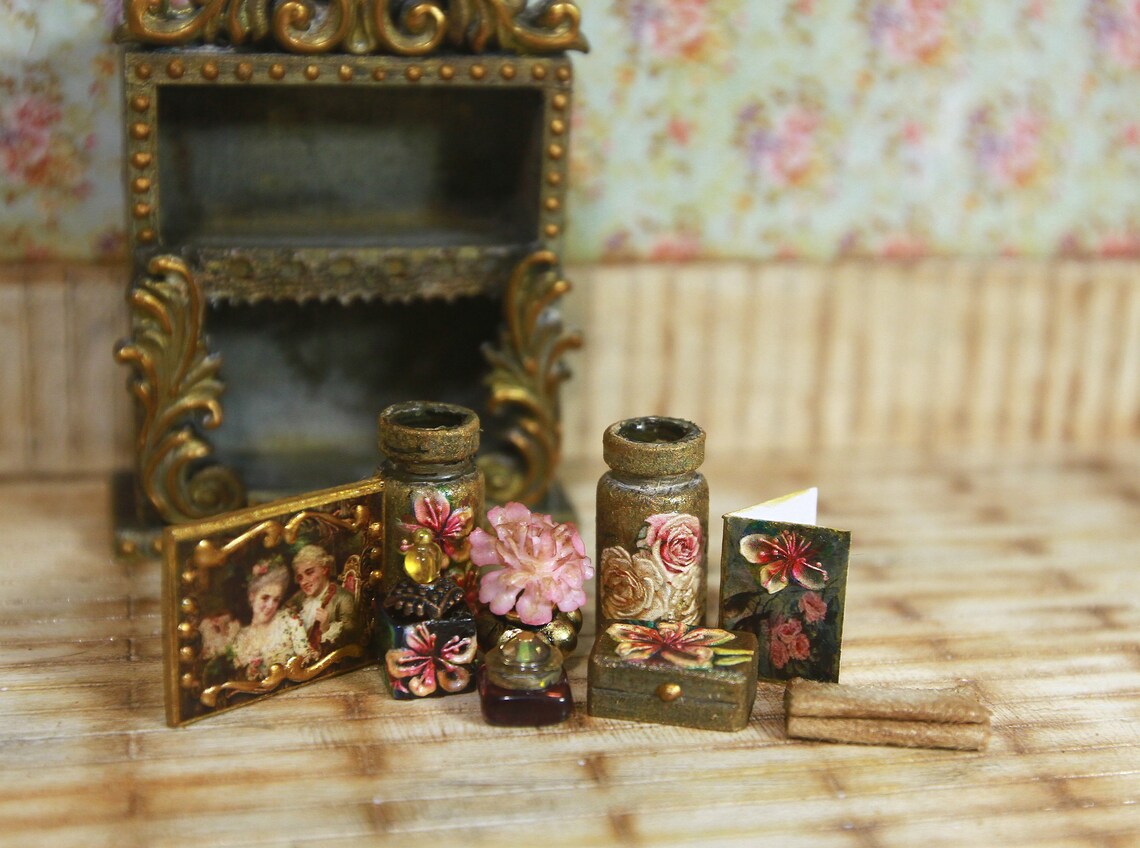 Miniature shelf accessories 1/12 Dollhouse Miniature Etsy