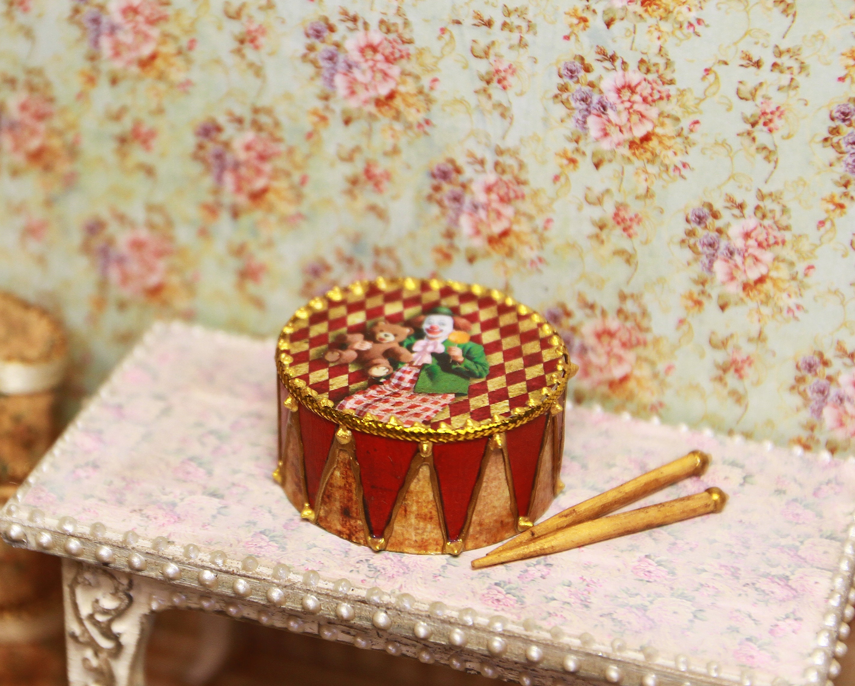 Dollhouse Miniature Drum Drum For Doll Scale112 juguetes Etsy