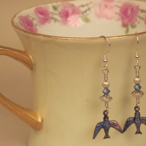 Enamel & Sterling Silver Earrings