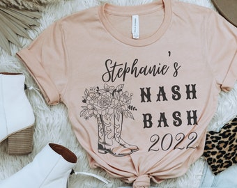 Maglietta personalizzata NASH BASH, maglietta compleanno Nashville, maglietta addio al nubilato Nashville, maglietta viaggio ragazze Nashville, maglietta viaggio personalizzata Nashville
