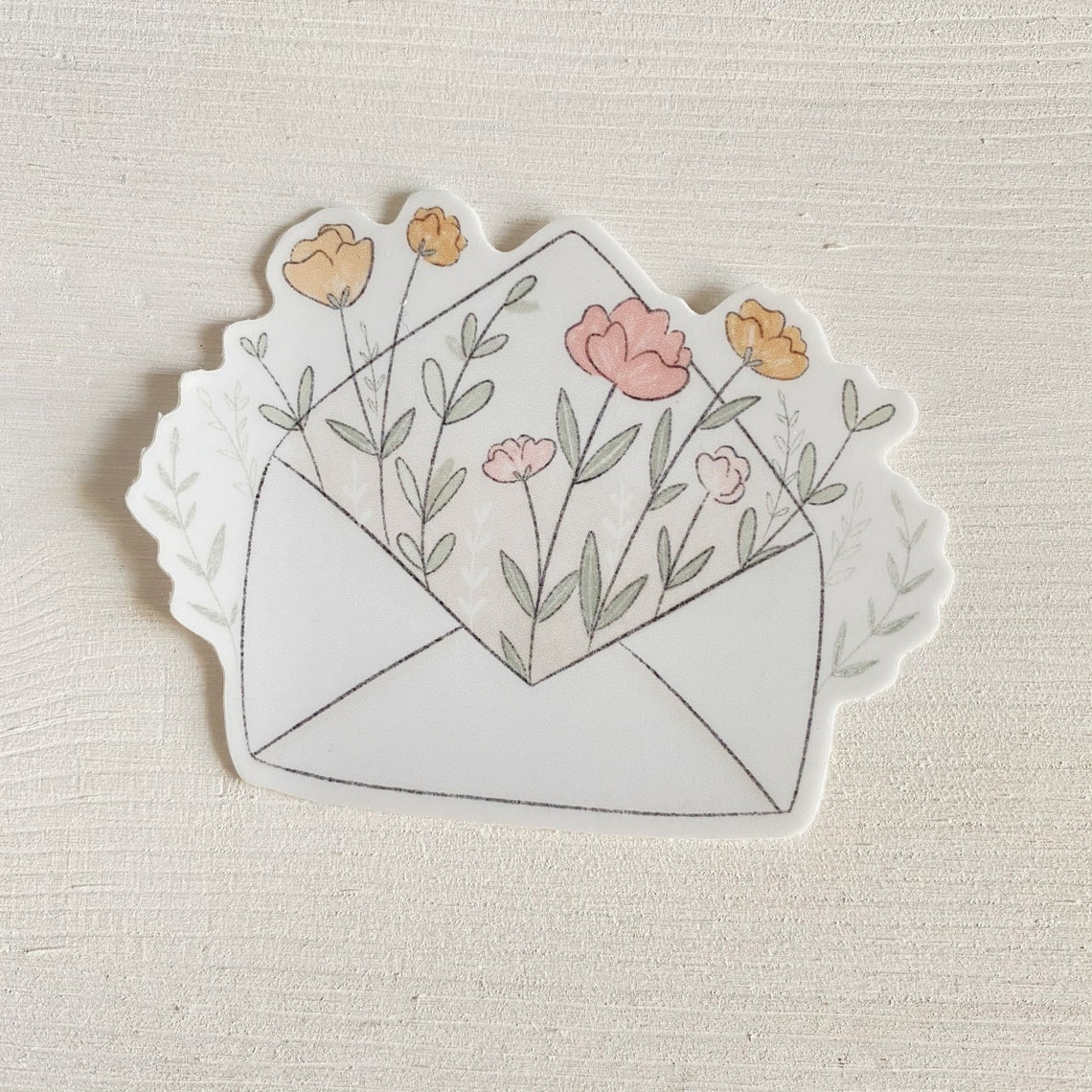 Floral Envelope Aesthetic Stickers Envelope Sticker Etsy