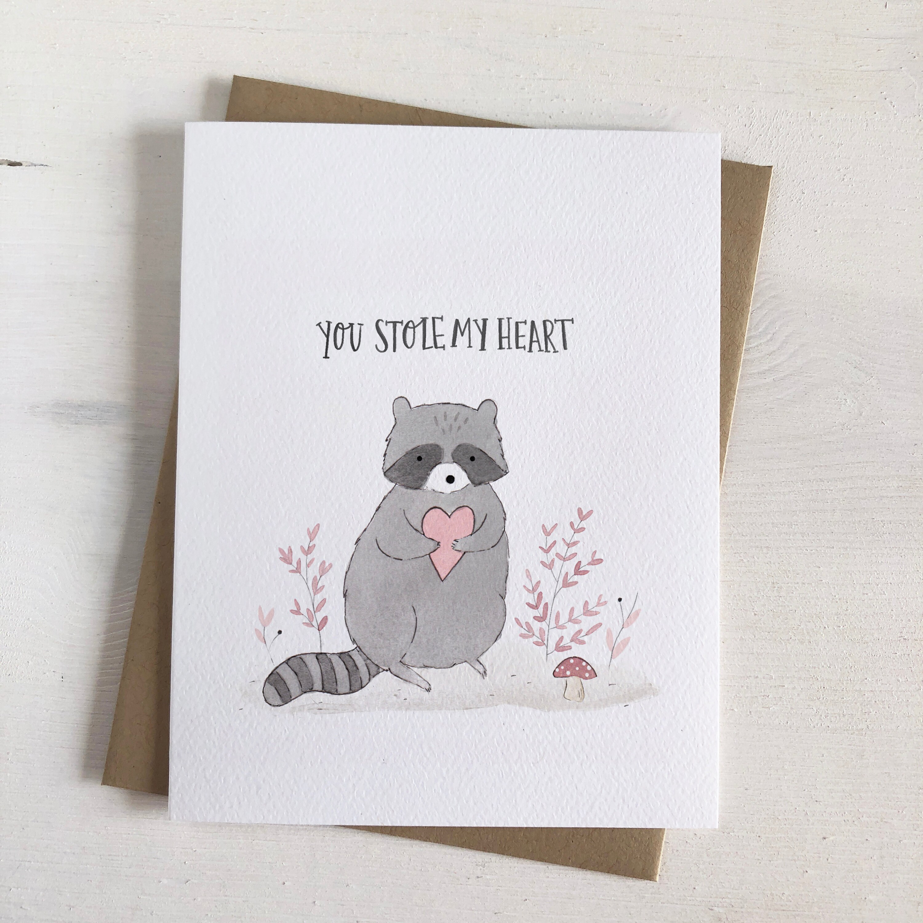 You Stole My Heart Raccoon Valentine Raccoon Card Love - Etsy