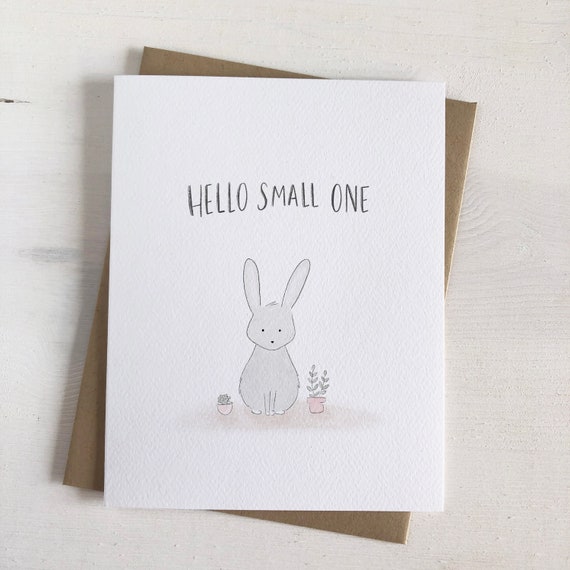 Bonjour Small One Carte Lapin Carte Bebe Nouvelle Carte Etsy