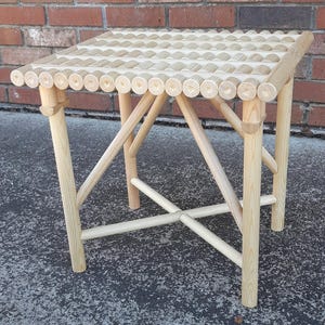 Wood Handcrafted Rectangular Stool image 9