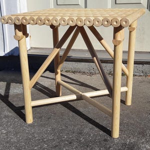 Wood Handcrafted Rectangular Stool image 7