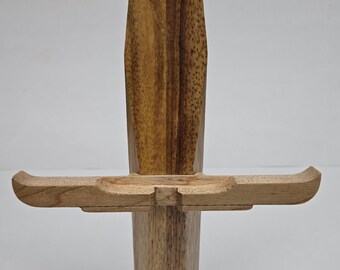 Handmade Wood Phone Stand: Ergonomic Desk Dock Station