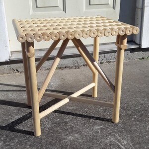 Wood Handcrafted Rectangular Stool image 6