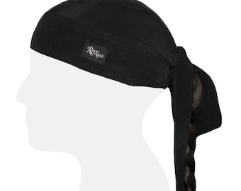 100 % soie de mûrier Dew Rag Carbon Black durag doo-rag du rag doo-rag