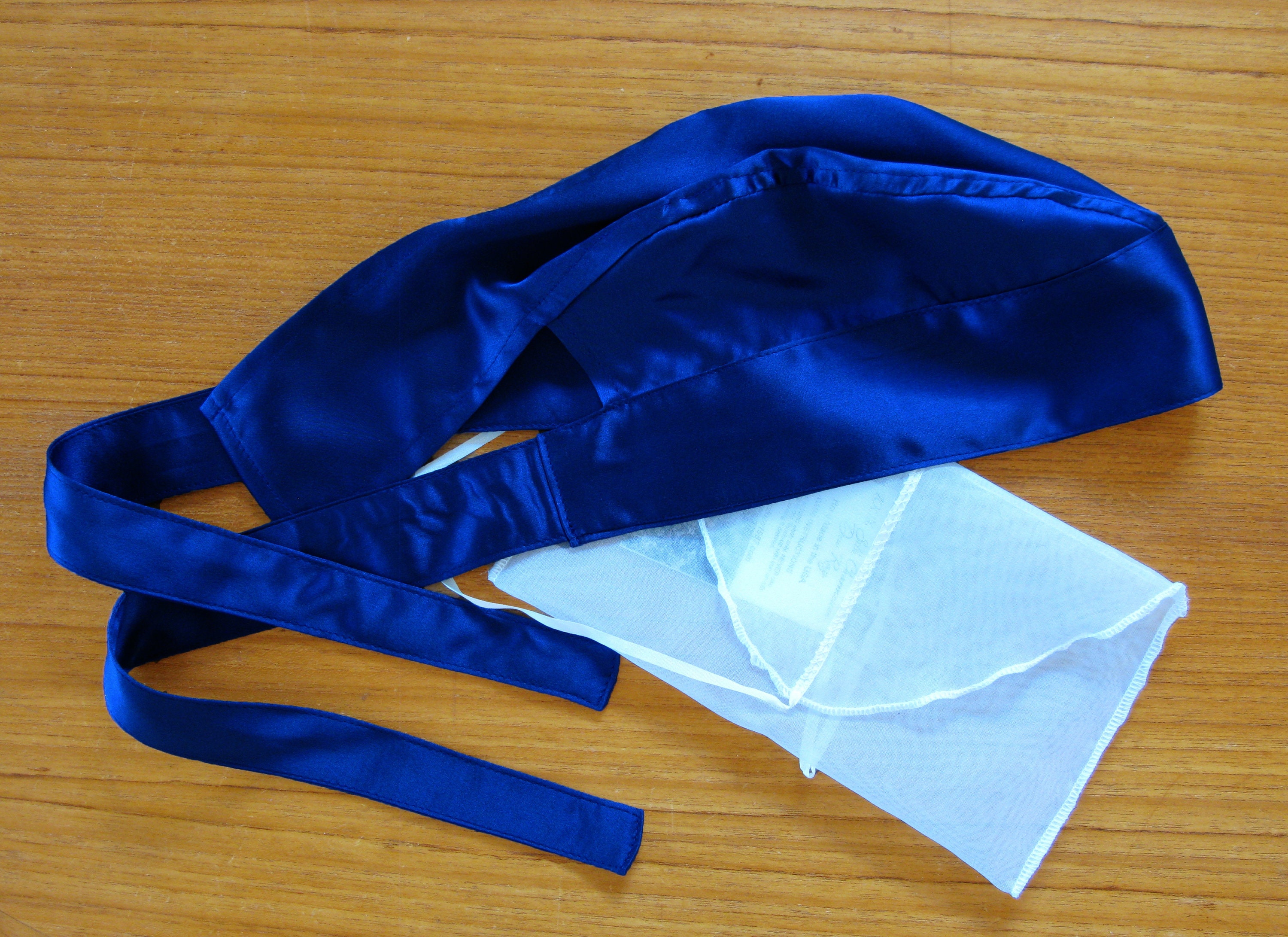 100% Silk Charmeuse Dew Rag Navy Blue Durag Doo-rag Du Rag 