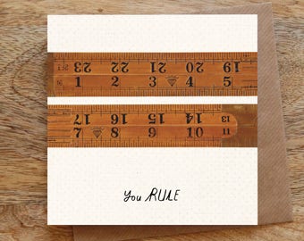Valentine's Day Card, YOU RULE Greeting Card - Love Card, Friendship Card, I Love You Greeting Card, Anniversary Card, Birthday Card
