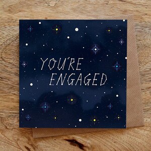 VOUS ÊTES ENGAGÉ Carte de voeux - carte constellations, carte de voeux étoiles, carte de félicitations, carte de fiançailles, ciel nocturne
