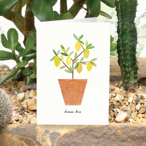 CITRON - Carte de voeux avec soin des plantes, carte de plante, carte de citron vert, carte d'amateur de plantes, carte de botanique, carte de citronnier