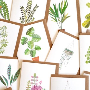 PAQUETE DE 15 tarjetas de felicitación con plantas de interior y consejos para el cuidado de las plantas, regalo para amantes de las plantas, regalo botánico, regalo de jardinería, regalo de plantas, juego de tarjetas de plantas