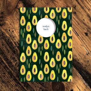 NODYN BACH (A Little Note WELSH) Papaya Grußkarte, Kleine Note Karte, Papaya Muster, Note Card, Notecard, Papayas Druck, Danke