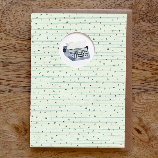 TYPEWRITER Greeting Card, Typewriter Card, Typewriter Illustration