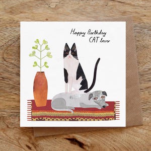 CAT BIRTHDAY Birthday Greeting Card, Cat Lover Card, Funny Cat Card, Greeting Card, Birthday, Happy Birthday, Cat, Dog, Illustrated, Collage