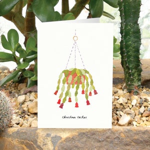 CACTUS DI NATALE - Biglietto di auguri con piante per la cura delle piante, biglietto per piante, Schlumbergera, biglietto di Natale, biglietto botanico, biglietto per piante da appartamento