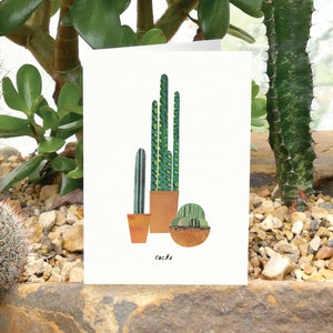 CACTI Tall - Greeting Card with Plant Care, Plant Card, Cactus Card, Plant Lover Card, Botanical Card, Cactus Plant Card